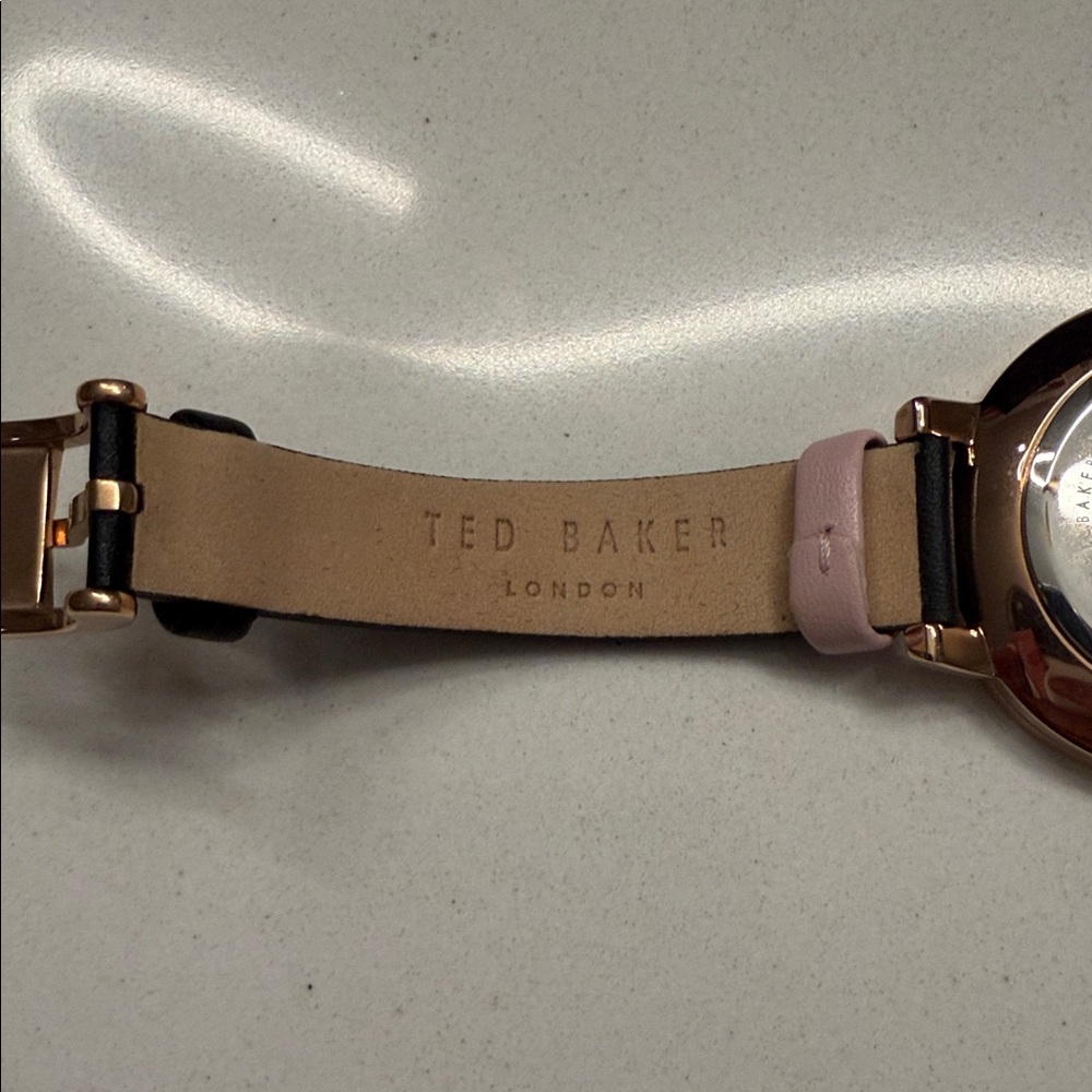 Ted Baker Black Strap Watch with Floral Design - Picture 6 of 9